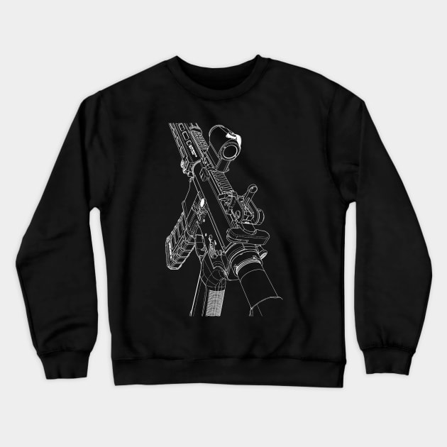 AR15 Line Art Crewneck Sweatshirt by erock